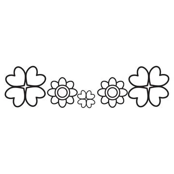 Flower petals and leaf border ornament Illustrazione stock