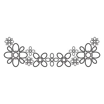 Flower petals and leaf border ornament Illustrazione stock