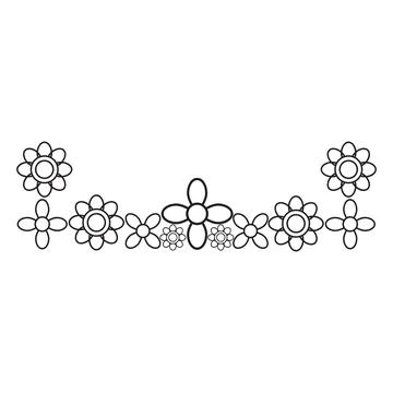 Flower petals and leaf border ornament Stock Illustration