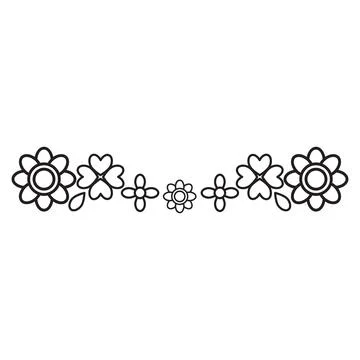 Flower petals and leaf border ornament Stockillustratie