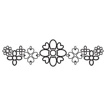 Flower petals and leaf border ornament Stock Illustration