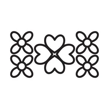 Flower petals and leaf border ornament 库存插图