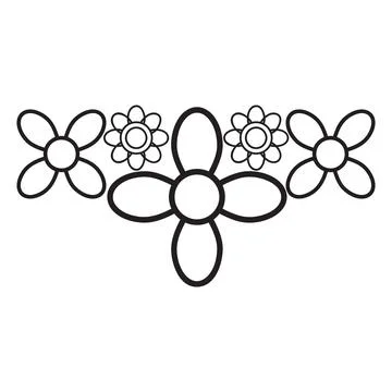 Flower petals and leaf border ornament 스톡 일러스트