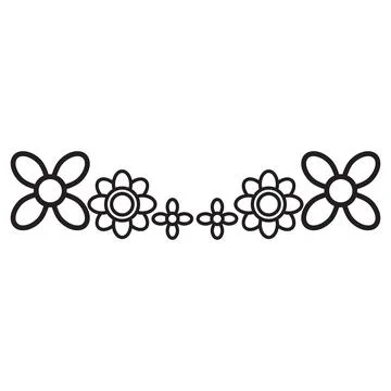 Flower petals and leaf border ornament Stock Illustration