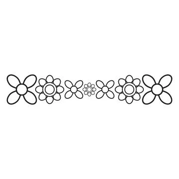 Flower petals and leaf border ornament Illustrazione stock