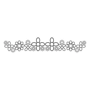 Flower petals and leaf border ornament 스톡 일러스트