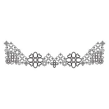 Flower petals and leaf border ornament 스톡 일러스트