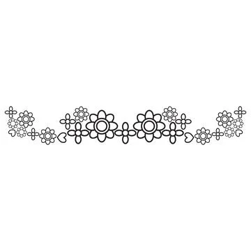 Flower petals and leaf border ornament 스톡 일러스트