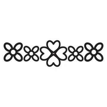 Flower petals and leaf border ornament Stock Illustration