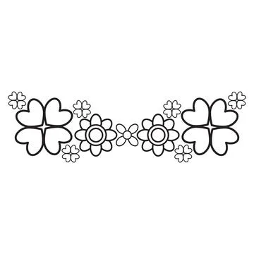 Flower petals and leaf border ornament Illustrazione stock