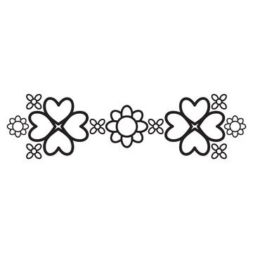 Flower petals and leaf border ornament 스톡 일러스트