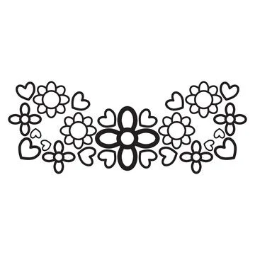 Flower petals and leaf border ornament Stockillustratie