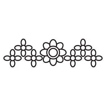 Flower petals and leaf border ornament Stock Illustration