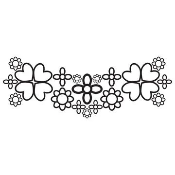 Flower petals and leaf border ornament 스톡 일러스트