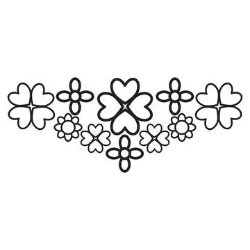Flower petals and leaf border ornament Stockillustratie