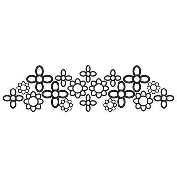 Flower petals and leaf border ornament Stock Illustration