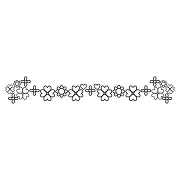 Flower petals and leaf border ornament Illustrazione stock