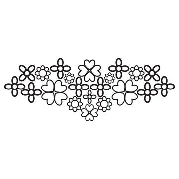 Flower petals and leaf border ornament Stock Illustration
