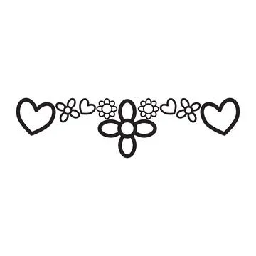 Flower petals and leaf border ornament Stock Illustration