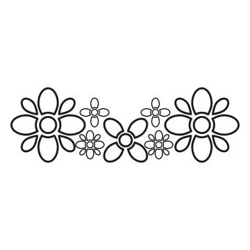 Flower petals and leaf border ornament 스톡 일러스트