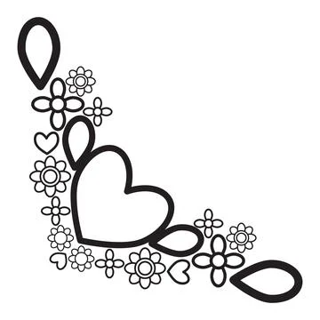 Flower petals border corner design Stock Illustration