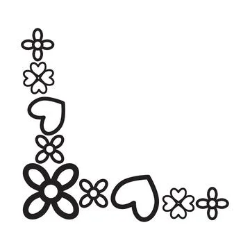 Flower petals border corner design Stock Illustration