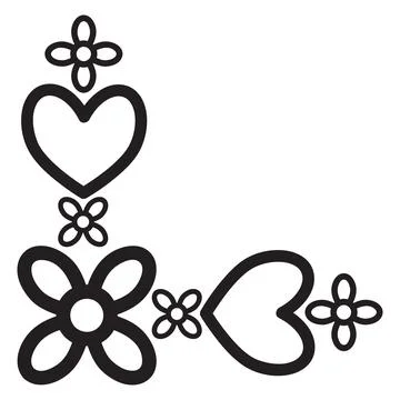 Flower petals border corner design Stock Illustration