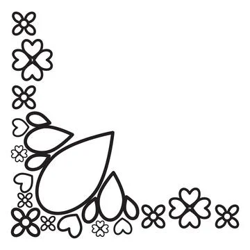 Flower petals border corner design Stock Illustration