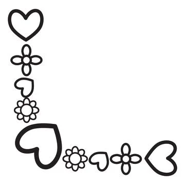 Flower petals border corner design Stock Illustration