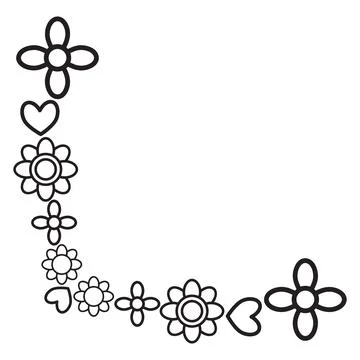 Flower petals border corner design Stock Illustration