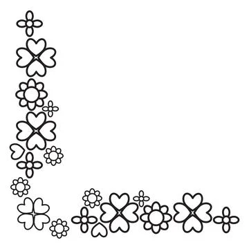 Flower petals border corner design Stock Illustration