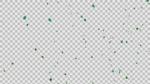Flower Petals Floating Transparent Seamless Loop Background Green Stock Footage 64331799