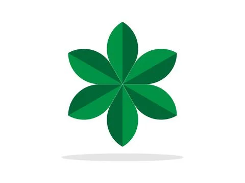 Flower petals shape vector emblem for business or company logo 스톡 일러스트