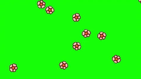Flower pixel animation on green screen, Retro 8 bit game style Stock Footage 300850089
