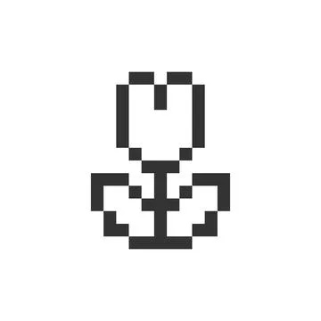 Flower pixelated ui icon Stock Illustration