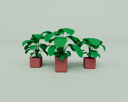 Flower plant 3d render Abstract design element Minimalist concept Stock Illustration