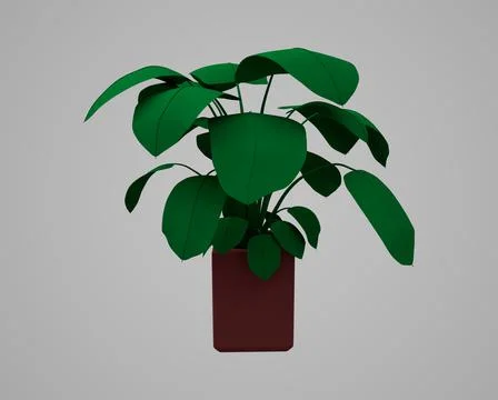 Flower plant 3d render Abstract design element Minimalist concept Stock Illustration