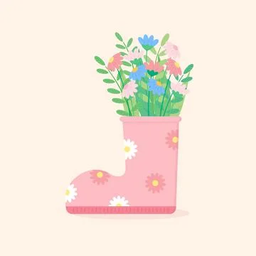 Flower plant boot Stock Illustration