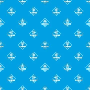 Flower plant pattern vector seamless blue 스톡 일러스트