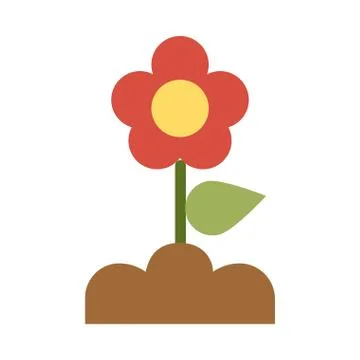 Flower planted on white background Stock Illustration