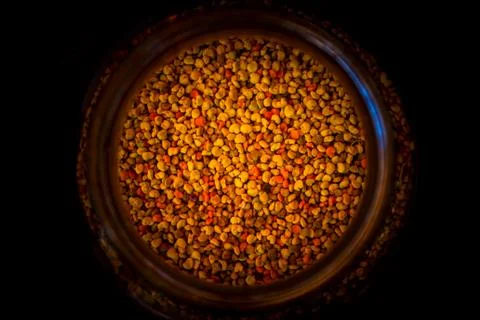 Flower pollen in a jar Stock Photos