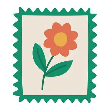 Flower post stamp Ilustração Stock