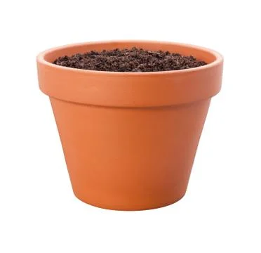 Flower pot {with clipping path) Stock Photos