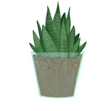 Flower in a pot with different colors Stock Illustration