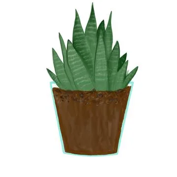 Flower in a pot with different colors Stock Illustration