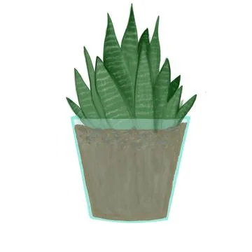 Flower in a pot with different colors Stock Illustration