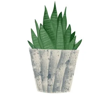 Flower in a pot with different colors Stock Illustration