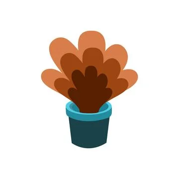 Flower pot icon in flat color style. Plant in a pot. Element illustration Stock Illustration
