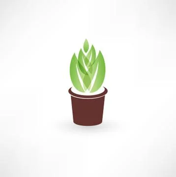 Flower in a pot icon Stock Illustration
