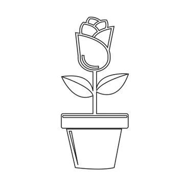 Flower Pot Icon Stock Illustration